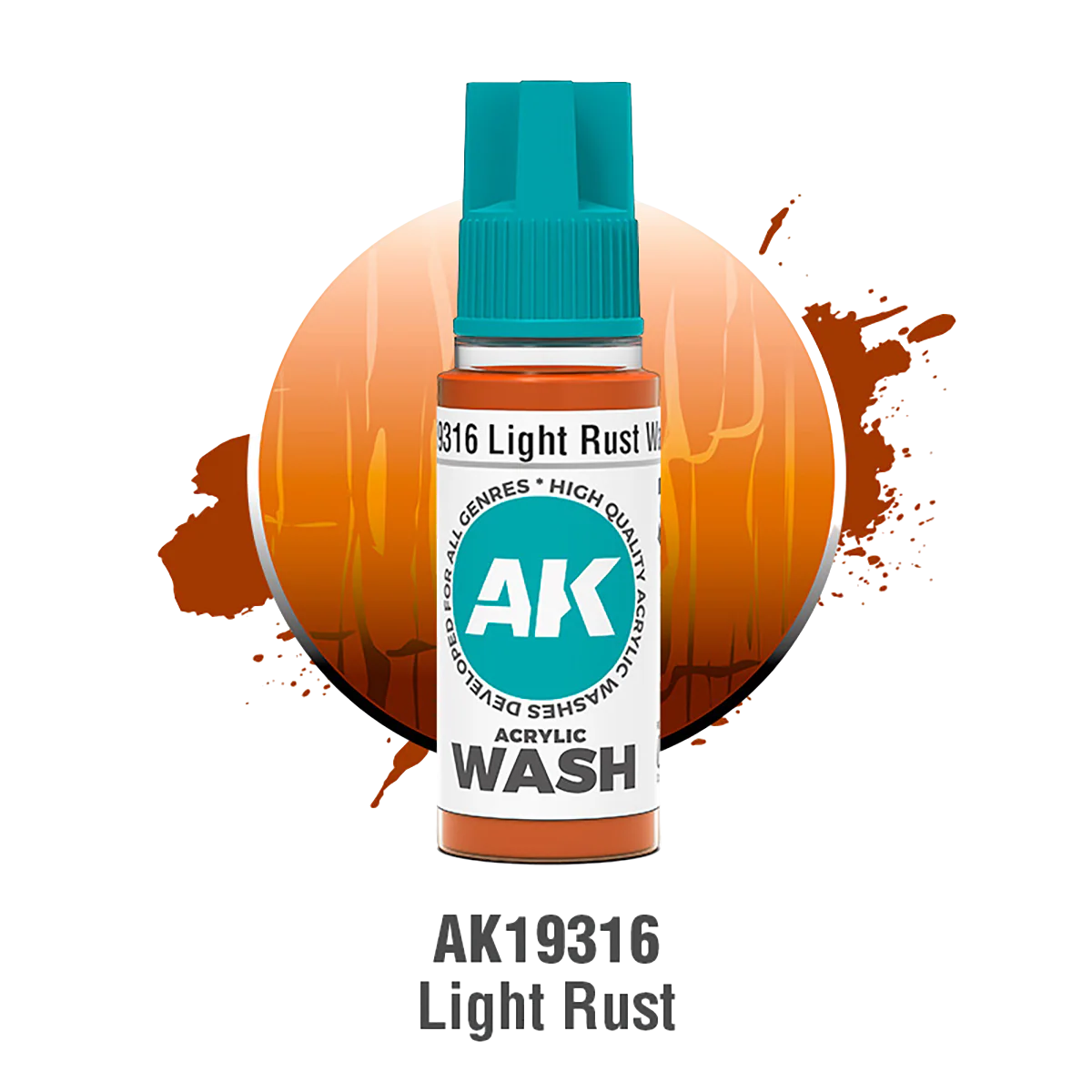 AK Interactive - LIGHT RUST â ACRYLIC WASH