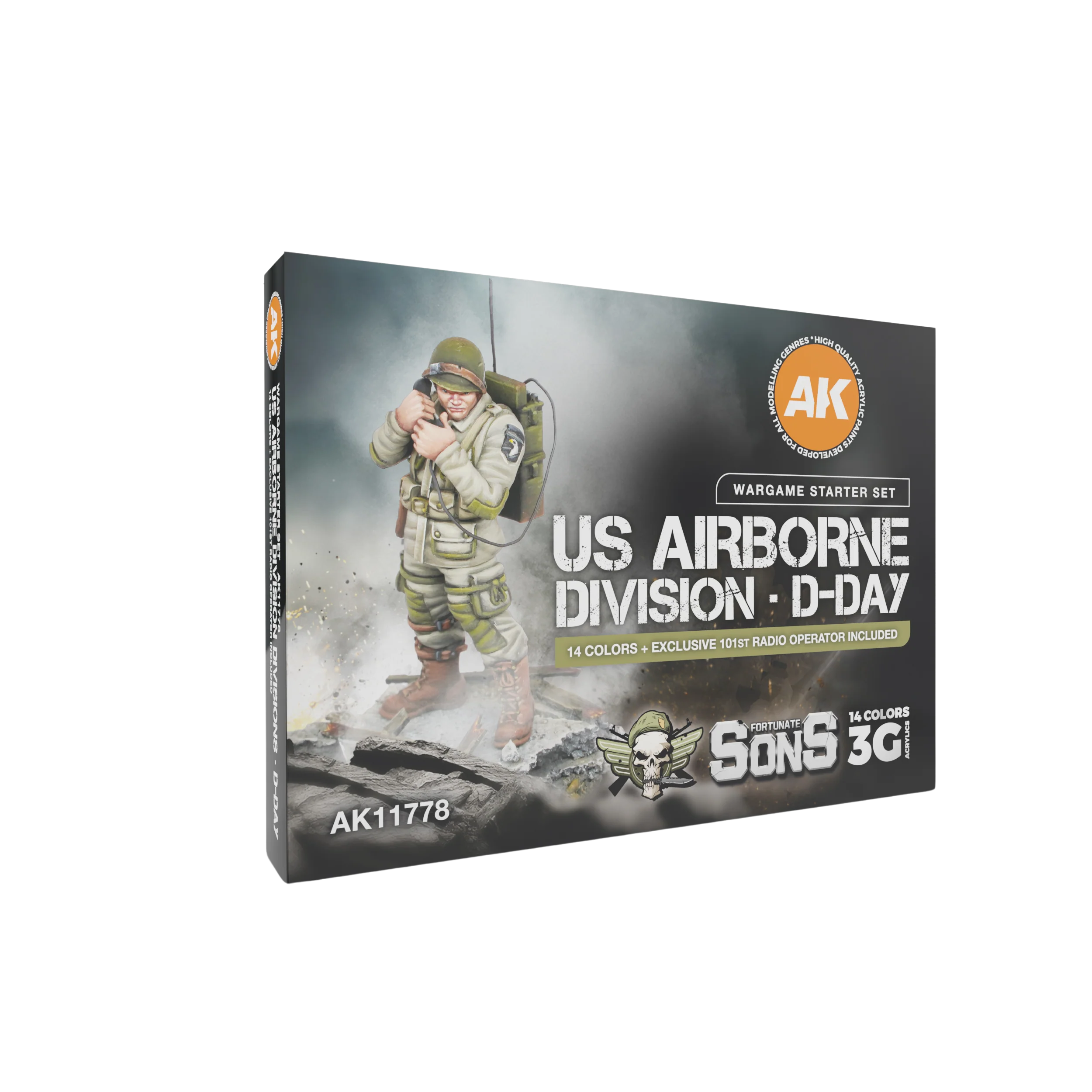 AK Interactive - US AIRBORNE DIVISION, D-DAY WARGAME STARTER SET 14 COLORS