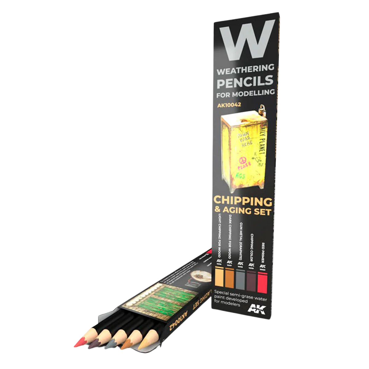 AK Interactive - WATERCOLOR PENCIL SET - CHIPPING & AGING