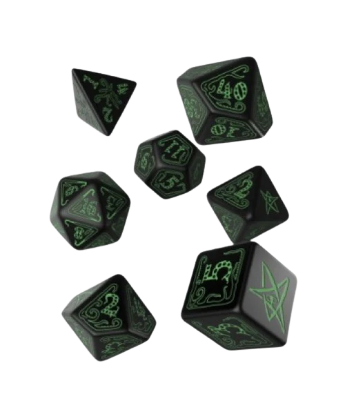 Call of Cthulhu 7th Edition Black & green Dice Set (7)