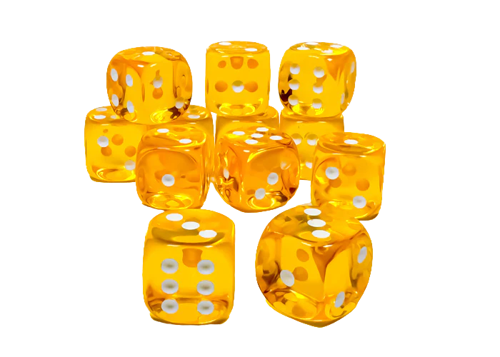 Chessex 16mm d6 with pips Dice Blocks (12 Dice) - Yellow w/white