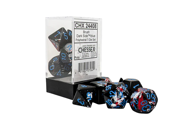 Chessex Brush Polyhedral Dark Side/blue 7-Die Set
