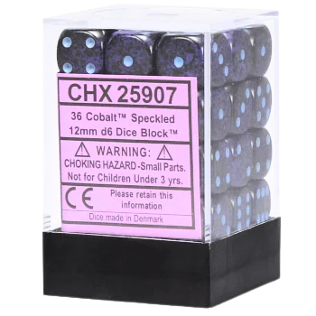 Chessex Dice Block: Speckled Cobalt - 12mm D6 (36)