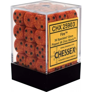 Chessex Dice Block: Speckled Fire - 12mm D6 (36)