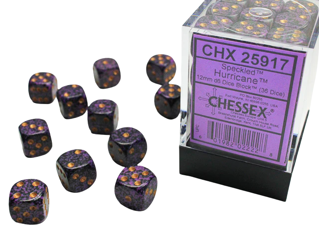 Chessex Dice Block: Speckled Hurricane - 12mm D6 (36)
