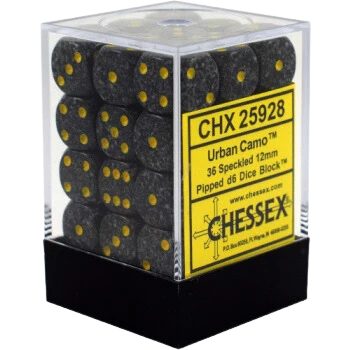 Chessex Dice Block: Speckled Urban Camo - 12mm D6 (36)