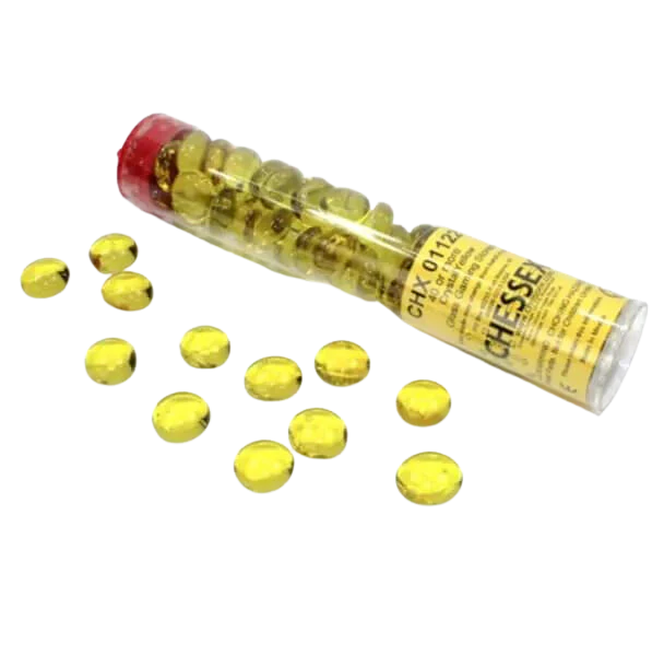 Chessex Gaming Glass Stones in Tube - Yellow (40)