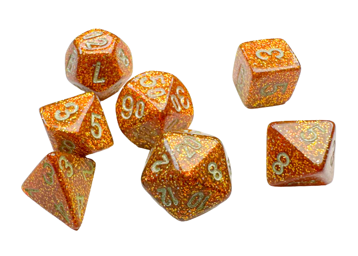 Chessex Glitter Mini-Polyhedral Gold/silver 7-Die Set