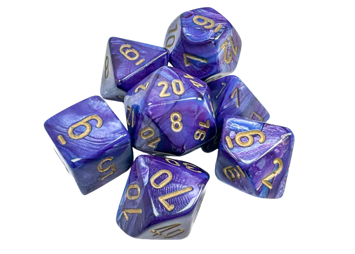 Chessex Lustrous 7-Die Set - Purple w/gold