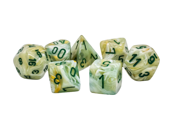 Chessex Marble Mega-hedral™ Green/dark green 7-Die Set