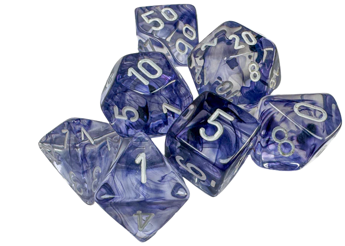 Chessex Nebula 7-Die Set - Black w/white