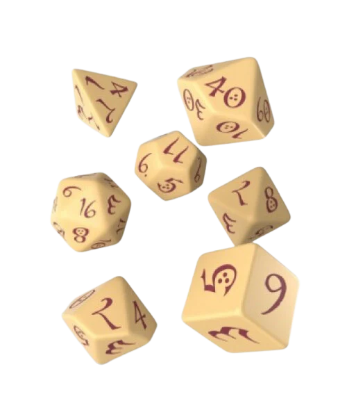 Classic RPG Beige & Burgundy Dice Set (7)