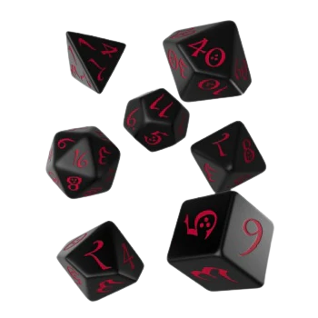 Classic RPG Black & red Dice Set (7)