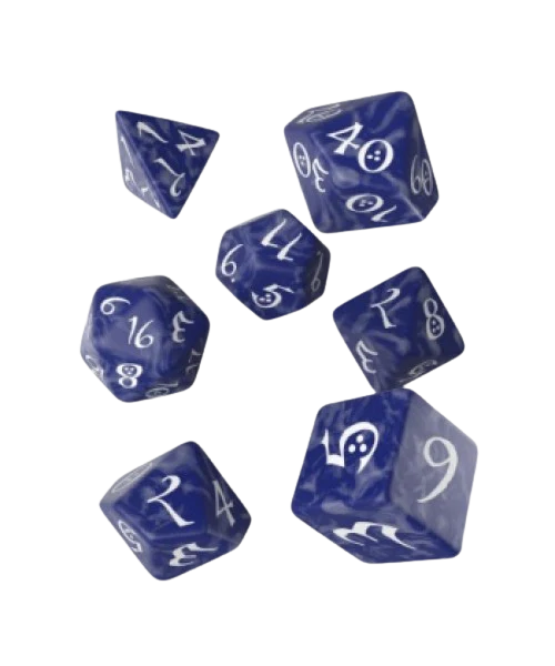 Classic RPG Cobalt & white Dice Set (7)