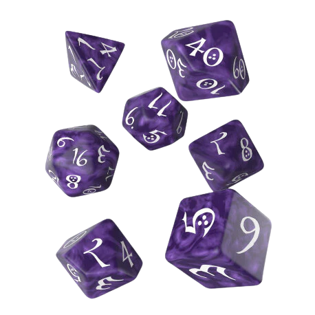 Classic RPG Lavender & White Dice Set (7)