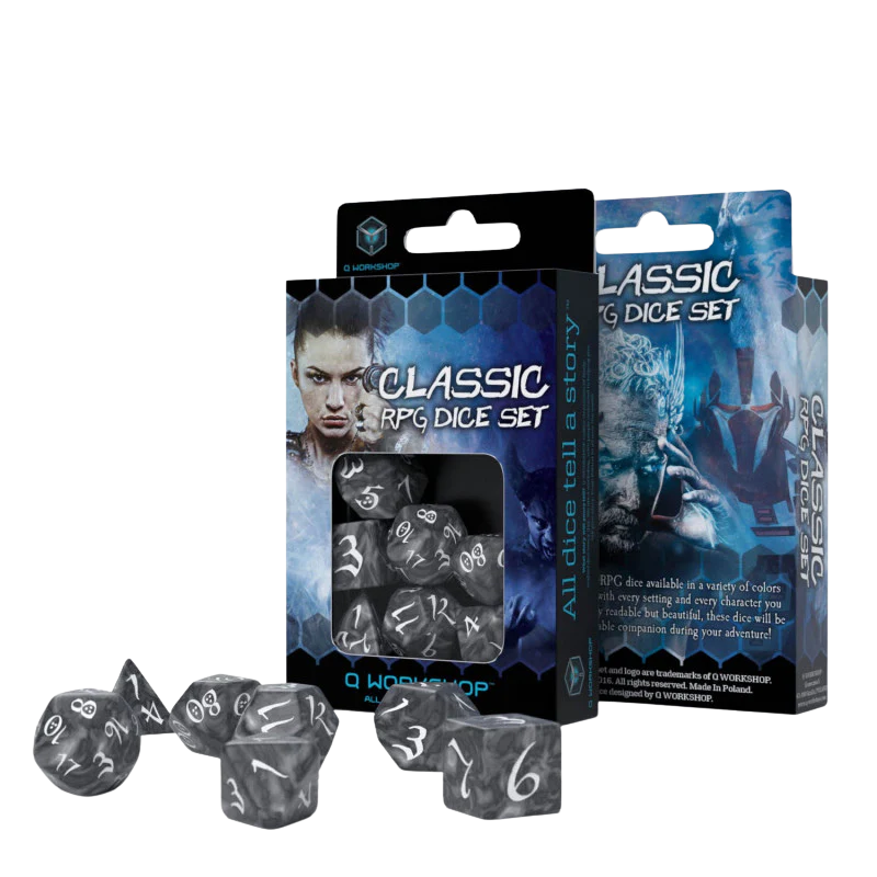 Classic RPG Smoky & white Dice Set (7)