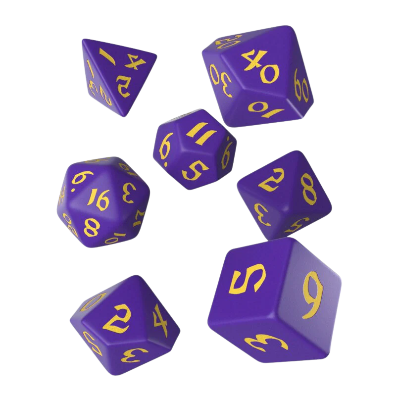Classic Runic Purple & yellow Dice (7)