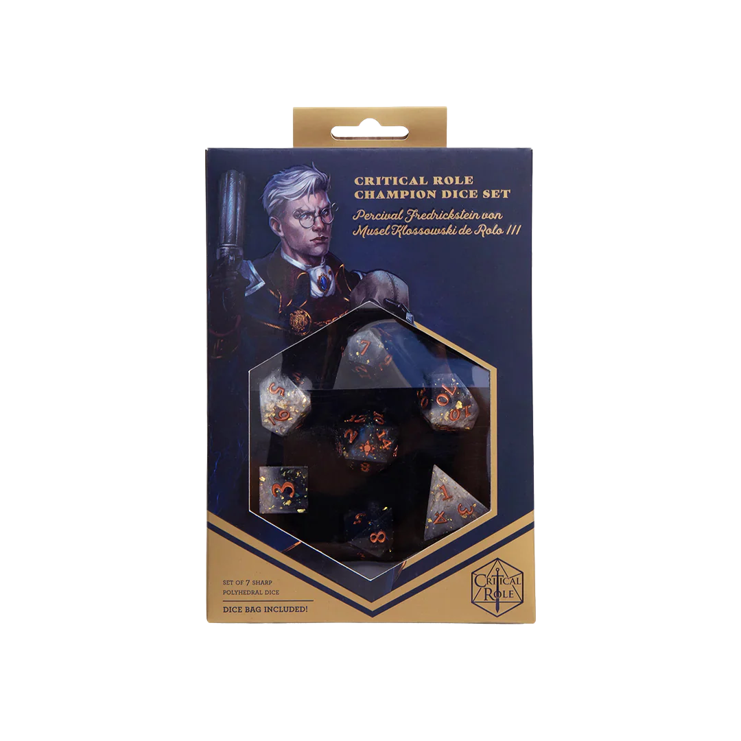 Critical Role Champion Dice Set: Percival Fredrickstein Von Musel Klossowski De Rolo III