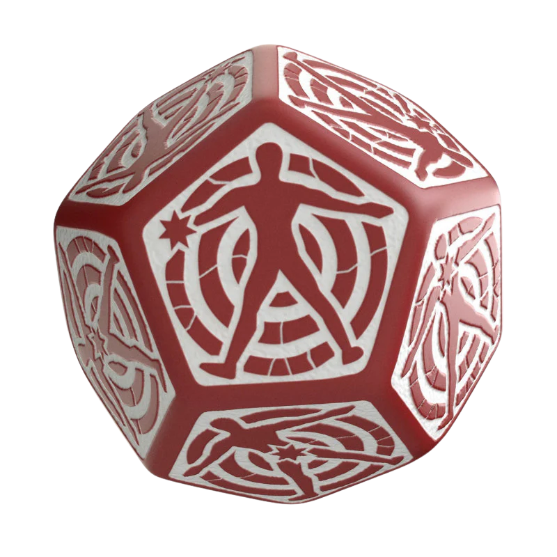 D12 Red & white Hit Location die