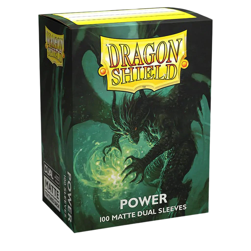 Dragon Shield Dual Matte Sleeves - Metallic Green / Power (100 Sleeves)