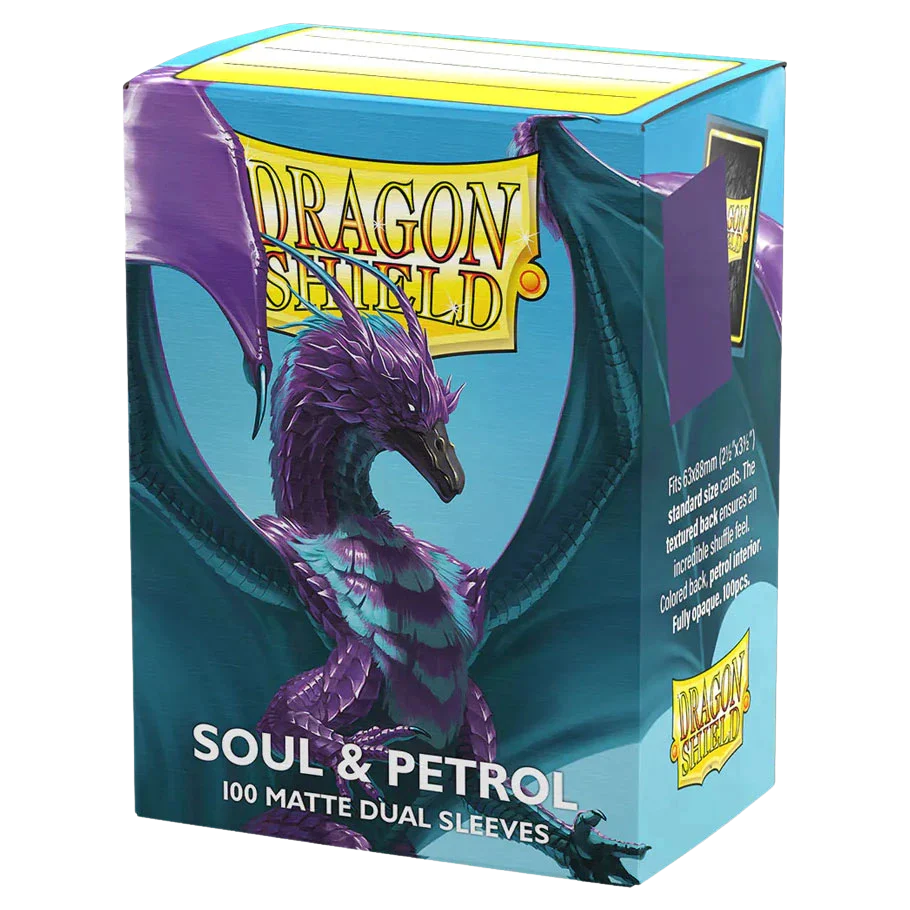 Dragon Shield Sleeves - Standard size - Matte Dual - Soul & Petrol (100 Sleeves)