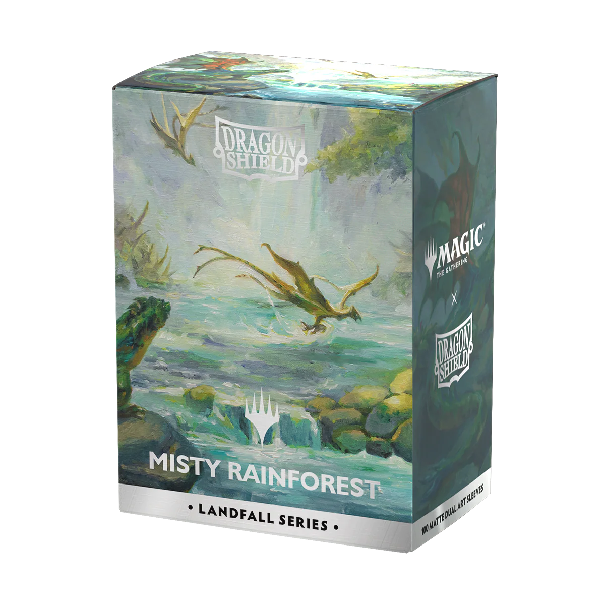 Dragon Shield Standard size License Sleeves - Landfall Series - Misty Rainforest (100 Sleeves)