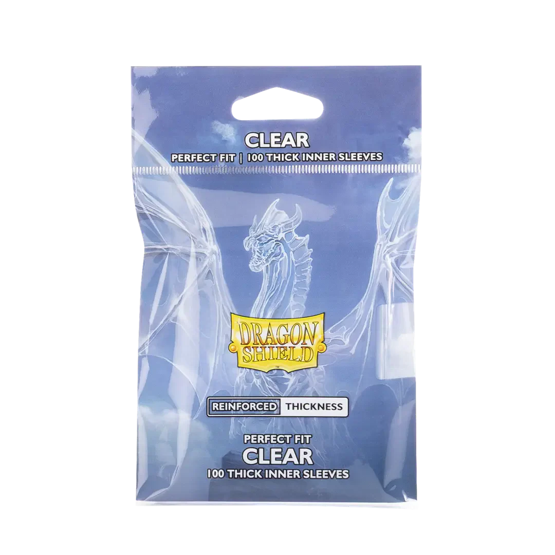 Dragon Shield Standard size Perfect fit - Inner Sleeves - Thick Inner Clear (100 Sleeves)