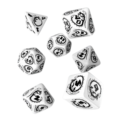 Dragons White & black Dice Set (7)