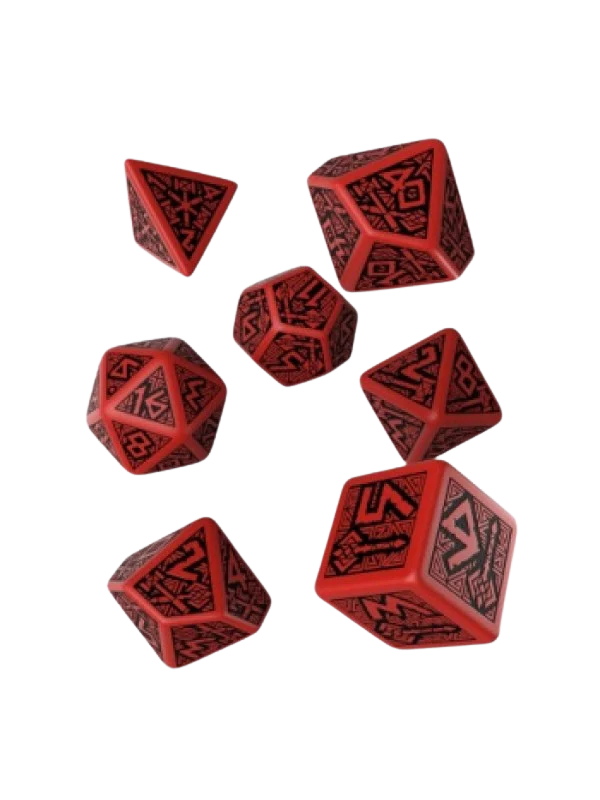 Dwarven Black & Red Dice Set (7)