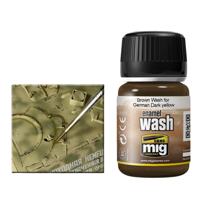 Ammo by Mig - ENAMEL WASH: Brown Wash For German Dark Yellow