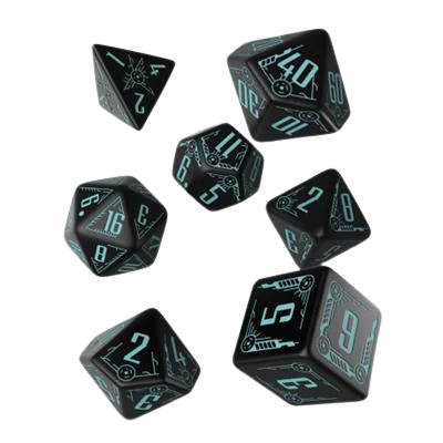 Galactic Black & blue Dice Set (7)