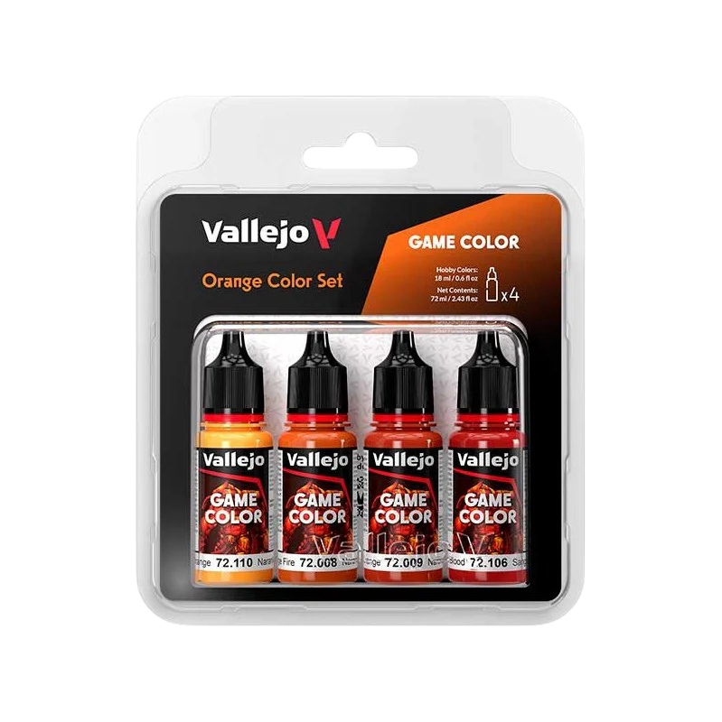 Game Color - 4 colors set - Orange Color 18 ml