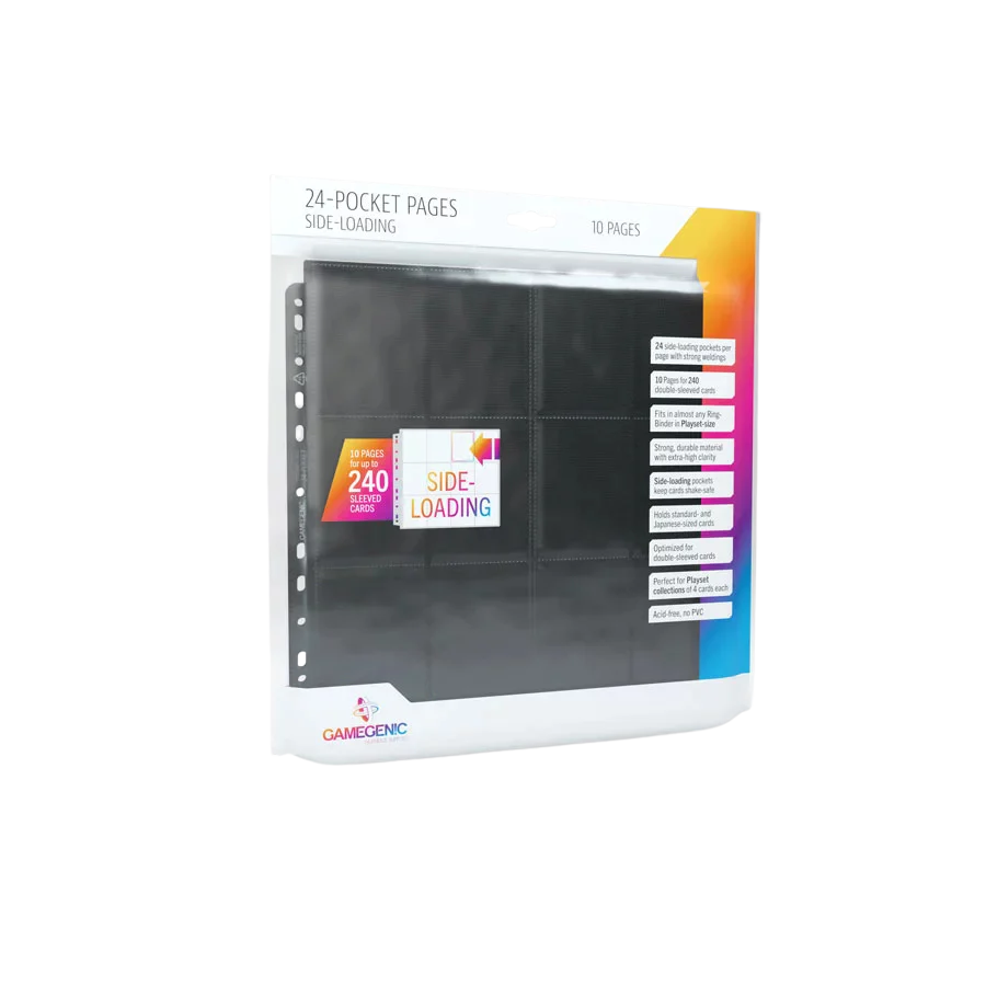 Gamegenic - 24-Pocket Sideloading Pages 10 pcs pack Black