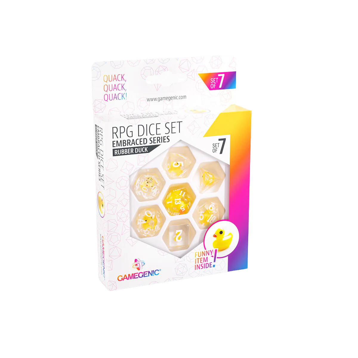 Gamegenic - Embraced Series - Rubber Duck - RPG Dice Set (7pcs)