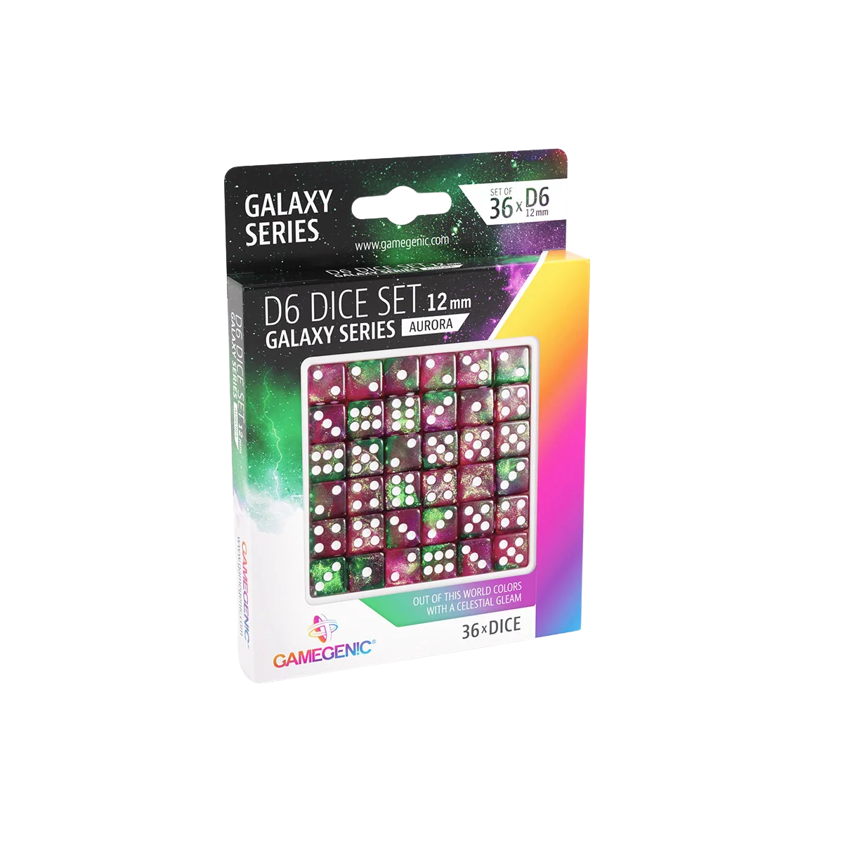 Gamegenic - Galaxy Series - Aurora - D6 Dice Set 12 mm (36 pcs)