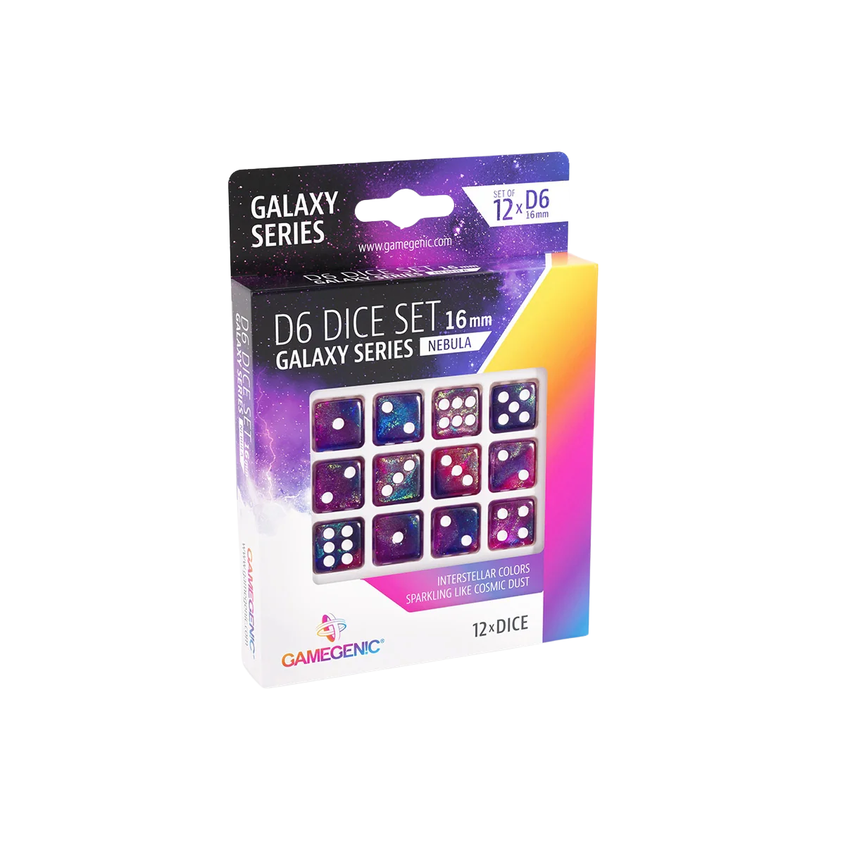 Gamegenic - Galaxy Series - Nebula - D6 Dice Set 16 mm (12 pcs)