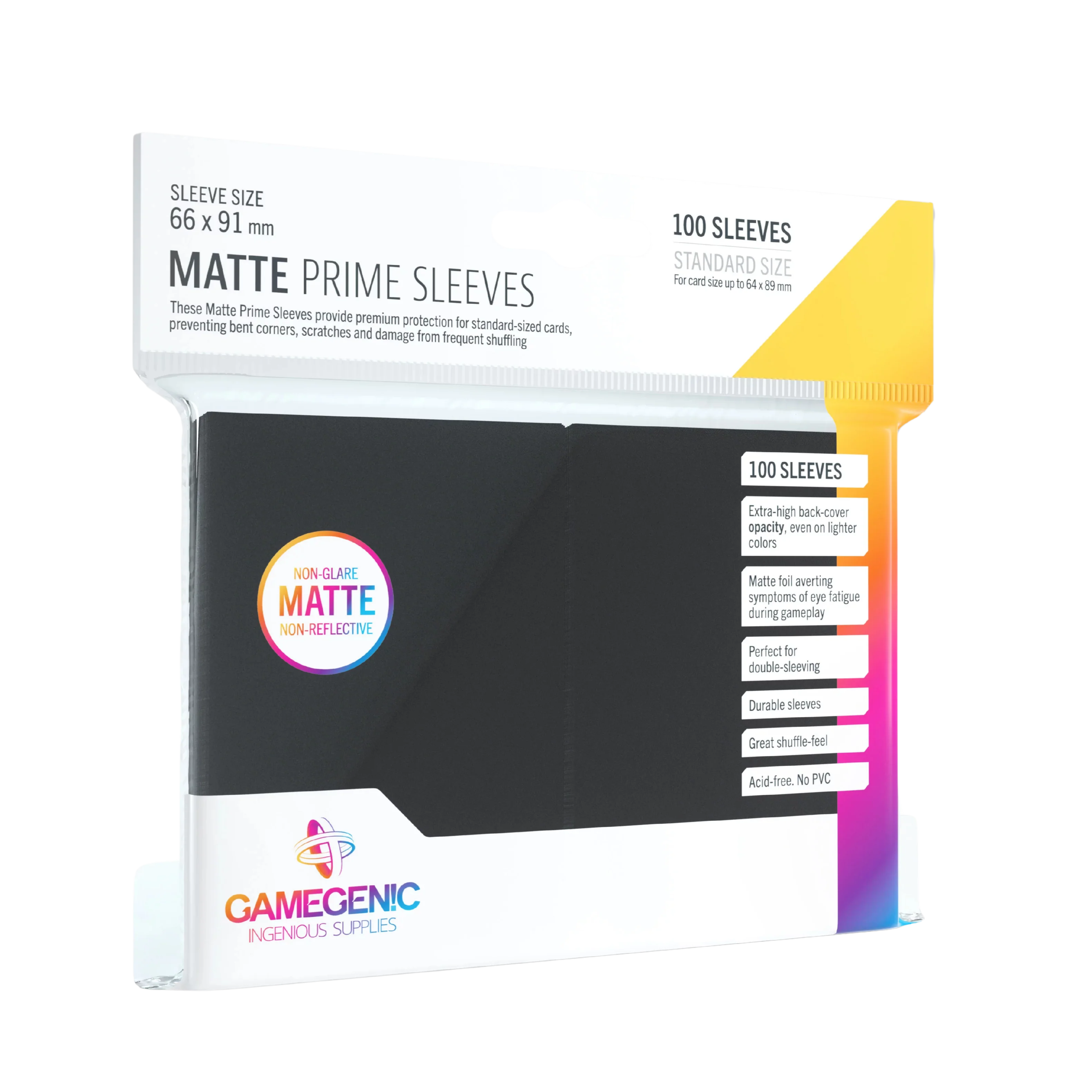 Gamegenic - Matte Prime Sleeves Black (100 Sleeves)