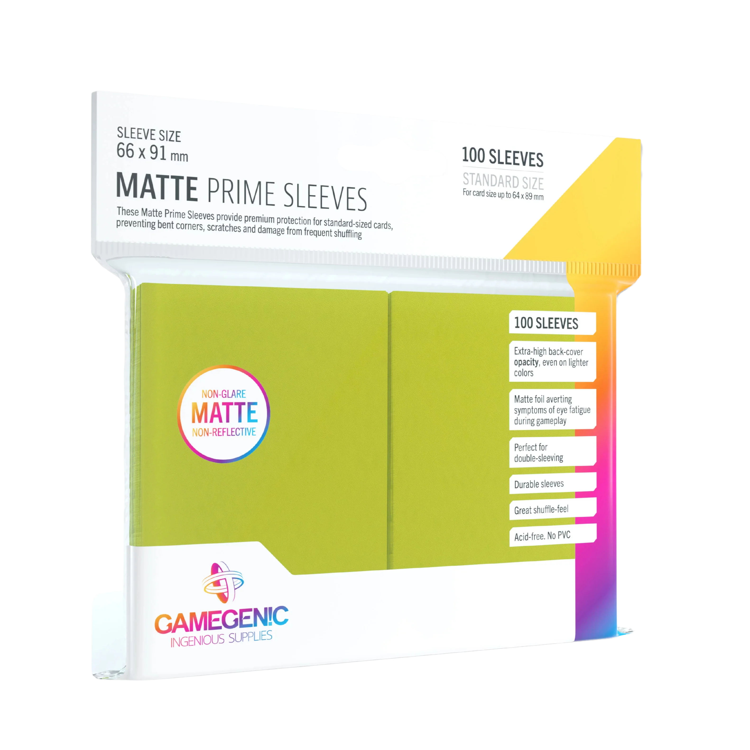 Gamegenic - Matte Prime Sleeves Lime (100 Sleeves)