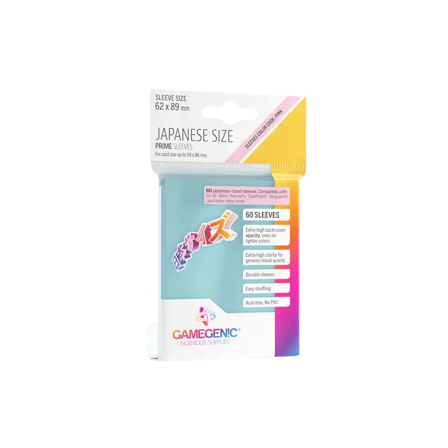 Gamegenic - PRIME Japanese Sized Sleeves Clear (60 Sleeves)