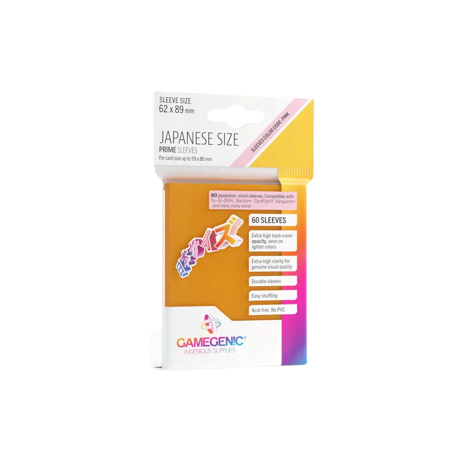Gamegenic - PRIME Japanese Sized Sleeves Orange (60 Sleeves)