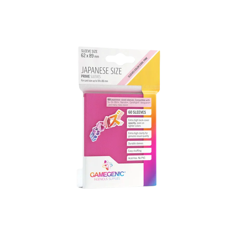 Gamegenic - PRIME Japanese Sized Sleeves Pink (60 Sleeves)