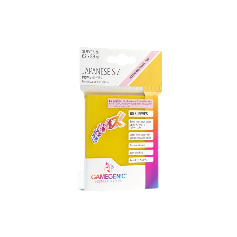 Gamegenic - PRIME Japanese Sized Sleeves Yellow (60 Sleeves)