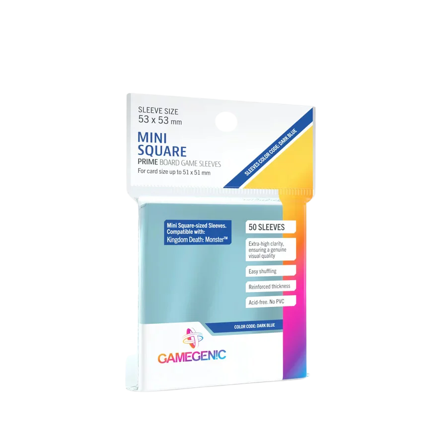 Gamegenic - PRIME Mini Square-Sized Sleeves 53 x 53 mm - Clear (50 Sleeves)
