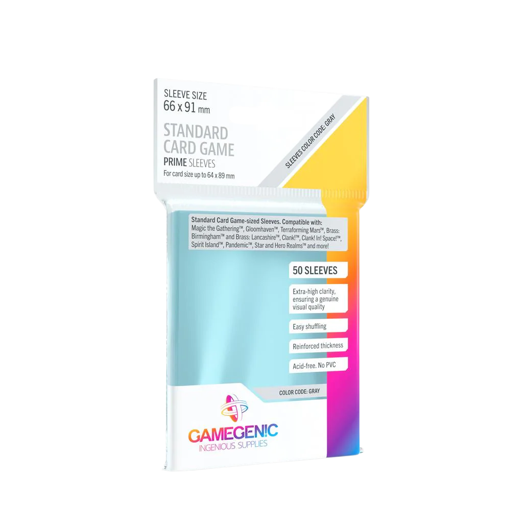 Gamegenic - PRIME Standard Card Game Sleeves 66 x 91 mm - Clear (50 Sleeves)