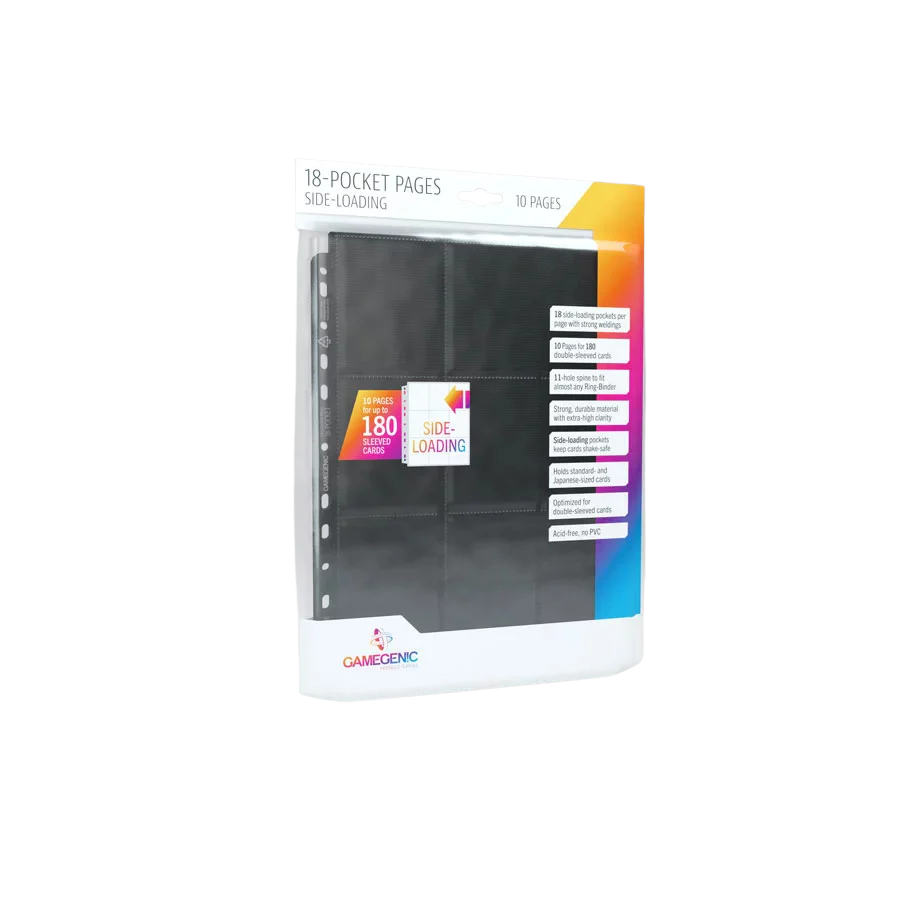 Gamegenic - Sideloading 18-Pocket Pages 10 pcs pack Black