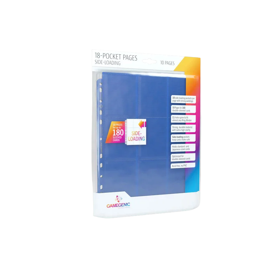 Gamegenic - Sideloading 18-Pocket Pages 10 pcs pack Blue