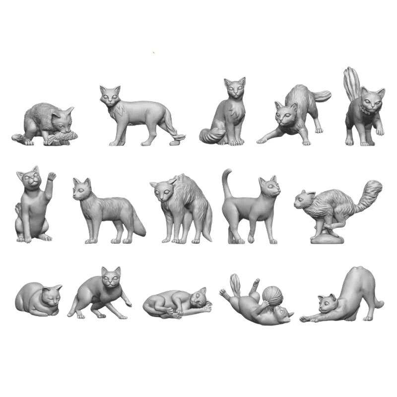 Green Stuff World - 3D printed set - Cats