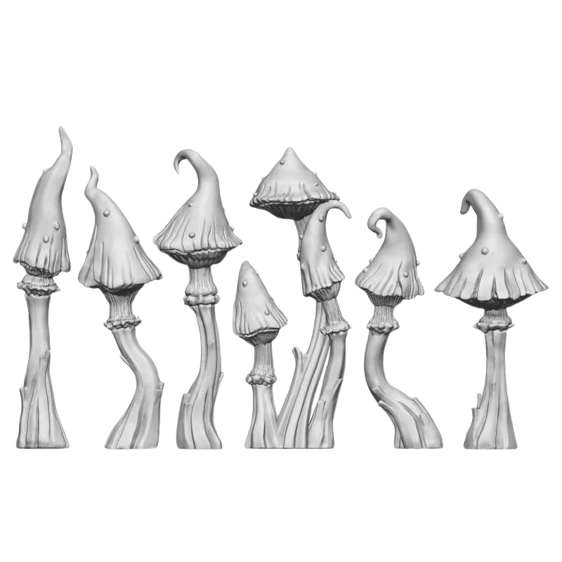 Green Stuff World - 3D printed set - Goblin Mushrooms XL