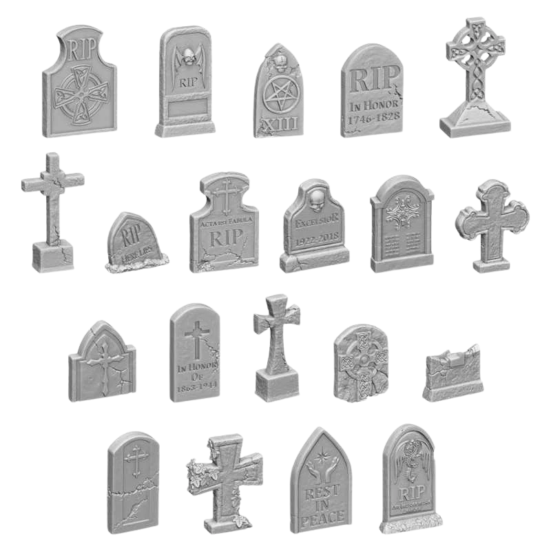 Green Stuff World - 3D printed set - Gravestones