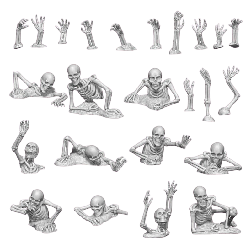 Green Stuff World - 3D printed set - Summon Skeletons 1:48